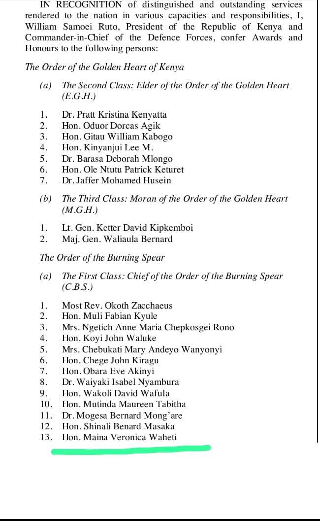 Hon Veronica Maina, CBS tweet media