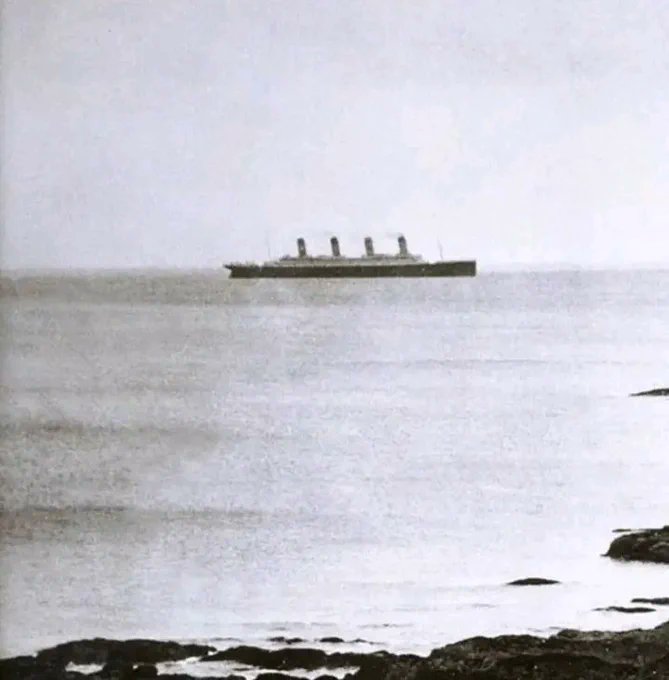 This photograph is the last known authentic snap of the RMS Titanic on the surface of the ocean.