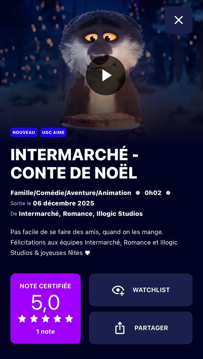 UGCcinemas's tweet image. Venez admirer LE MAL AIME🐺dans nos salles cette semaine en avant séance ! @intermarche  @Illogic_Studios @Romance_Agency  👑👏👉ugc.fr/film_intermarc…
