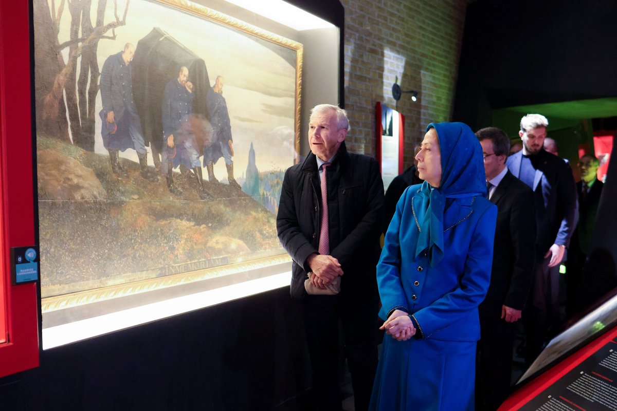 Maryam_Rajavi_F's tweet image. Ma visite au musée In Flanders Fields, n'était pas seulement une simple visite pour moi. À chaque pas, à chaque image, à chaque son, j'ai ressenti la douleur et l'espoir des personnes qui ont combattu et sont mortes ici il y a cent ans. Dans les salles de ce musée, règne un