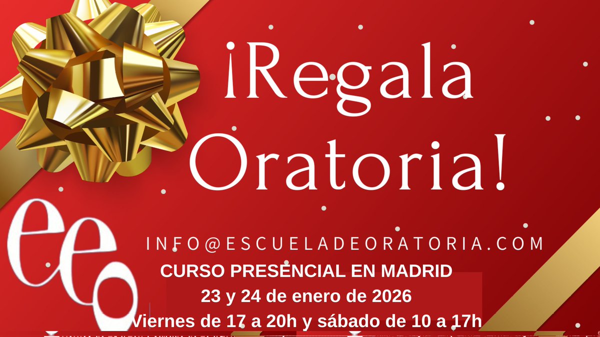 ¡Qué mejor regalo que una inversión en profesionalidad! Curso presencial de #hablarenpublico. ¡Regálaselo! info@escueladeoratoria