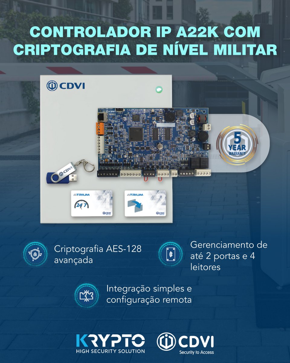 Segurança residencial durável. 🔒 O controlador A22K criptografa credenciais (AES) para prevenir clonagem por ex-inquilinos ou serviço. Um acesso = uma identidade.
🔗 tinyurl.com/yyfrkpdu
#CDVI #Krypto #Residencial #Segurança
