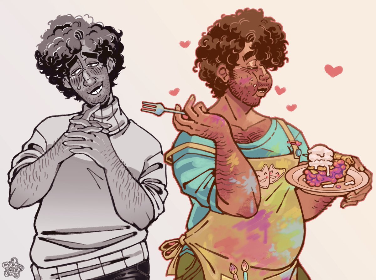 Cookiesart7's tweet photo. In light of hector week I’d like to share my hc’s that he has a crooked grin and his fav dessert is pie and that I also just love him very much-

#dateeverything #dateeverythinghector https://t.co/kozXMjR4Px
