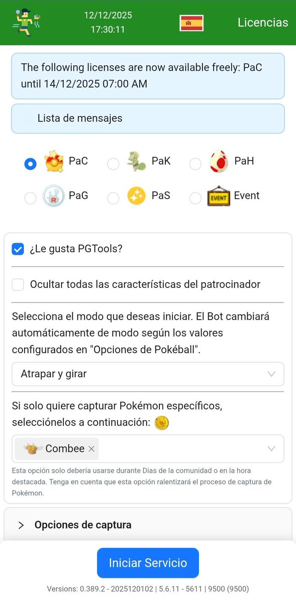 engel_go's tweet photo. 🔑🆓 La licencia PAC de PGTOOLS estará gratuita con todas sus funciones hasta el Domingo 14 de Diciembre. Aprovechen farmeando 🥳
#PokemonGO #PGTools #PAC #PogoAutoCatch https://t.co/s7oy6Nqn1g