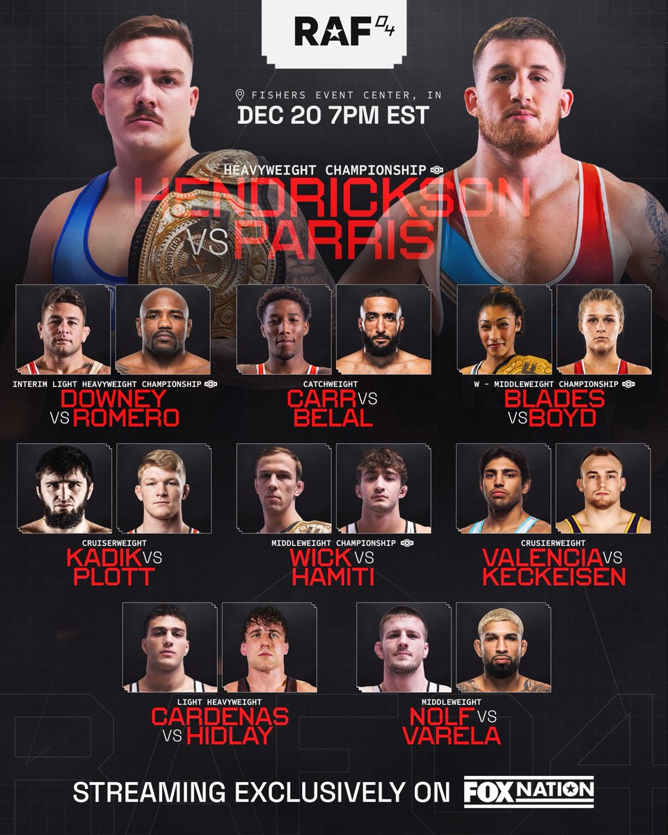 UPDATED RAF04 CARD 🚨

Four belts on the line. This is how you close out 2025.

Buy tickets at the link in our bio or watch exclusively on <a href="/foxnation/">Fox Nation</a>