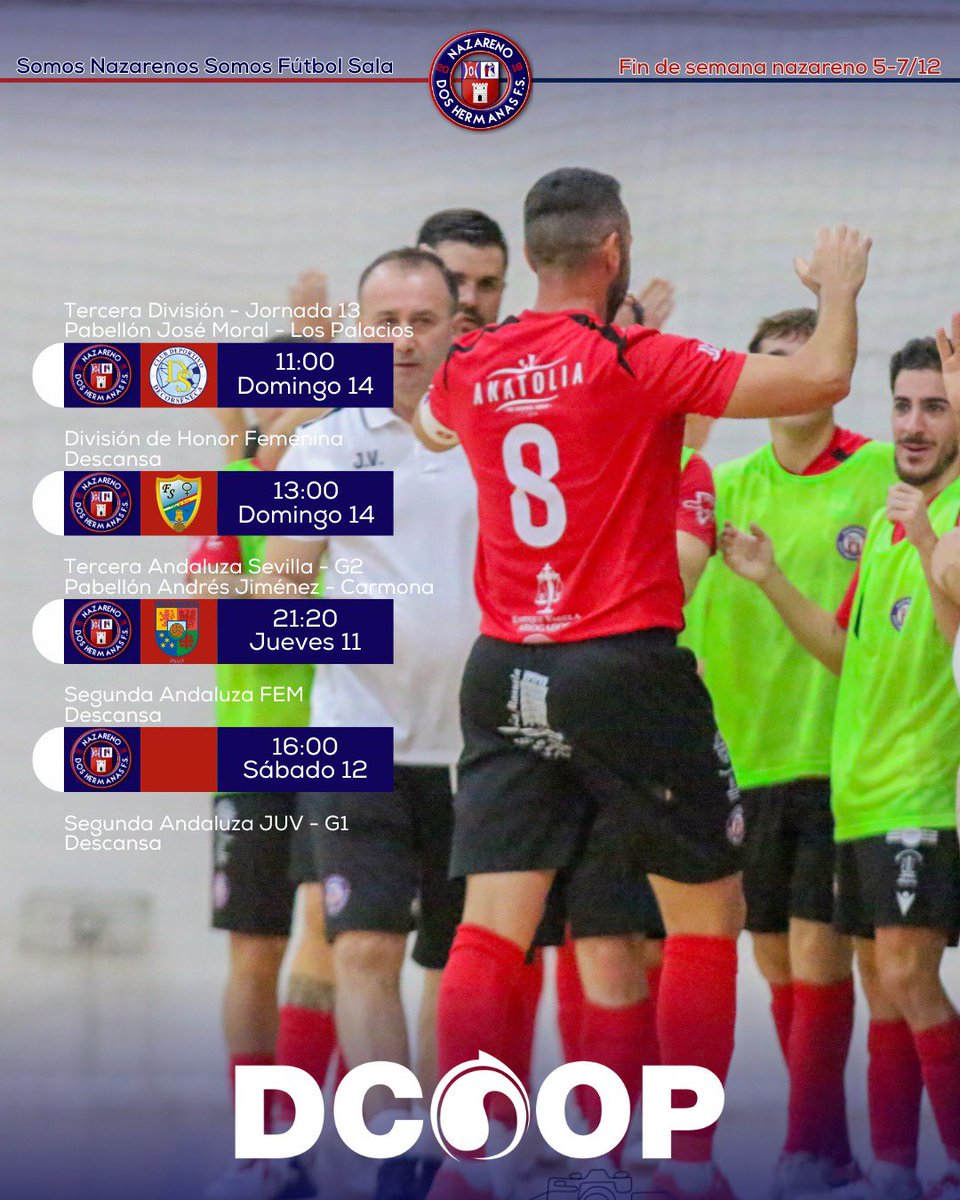 🗓 La agenda nazarena | @grupodcoop | Doble cita el domingo en el Francisco De Dios con dos partidos muy importantes para nuestros primeros equipos.