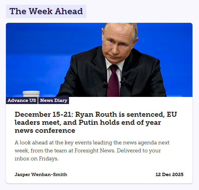 This week's Advance is up, previewing a busy week in news in the run up to Christmas.
Read and sign up here: advance.foresightnews.com/december-15-21…