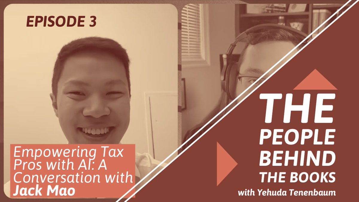 Y10Tax's tweet photo. As everyone is getting hyped up about AI in the accounting world, I got a chance to talk to someone who is not only using AI, but building AI tools as well.

Episode 3 of The People Behind the Books just dropped!

I had a great time talking with Jack Mao, E.A. https://t.co/2trPOgbAZr
