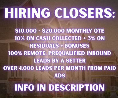 Kyle_Farman's tweet photo. We’re hiring closers for a Marketing offer for Real Estate and Mortgage Brokers.

10K and 24K packages.
$10,000 - $20,000 Monthly OTE
All bookings are prequalified by a setter
Over 4000 leads per month from paid ads

Comment and DM “Closer” if interested. https://t.co/n55NAgsY3T