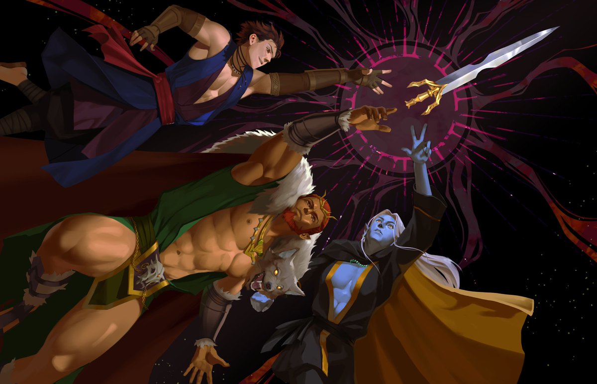 firstbitegames's tweet image. Have you ever asked yourself, “What if an ancient, powerful sword of legend could only be activated by sleeping with someone, and your only choices were three strangers who were just trying to kill you?”

Find out NOW in Enshrined: Sword of Fates from @TruantPixel
#visualnovel