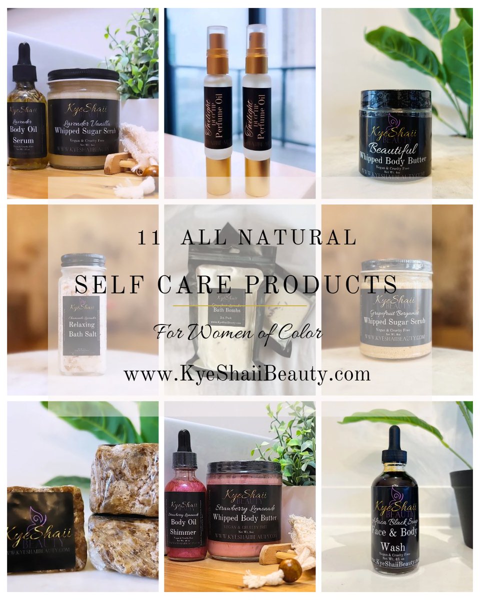 11 All Natural Skin care products 

Made with raw ingredients designed to nourish the skin

For women of color seeking radiant skin

Shop Yours Today!

✨️Available Now At ✨️
KyeShaiiBeauty.com 

__________
#Personalcare #Fragranceoils #glowingskin #whippedbodybutter