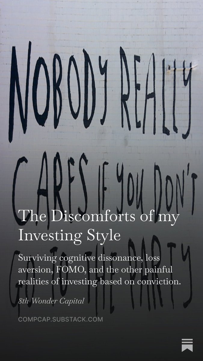 Haiku of the Day for "The Discomforts of my Investing Style"

Red numbers persist,
Conviction wrestles the price.
Hold or exit? Wait.

substacktools.com/sharex/Hkhed44j