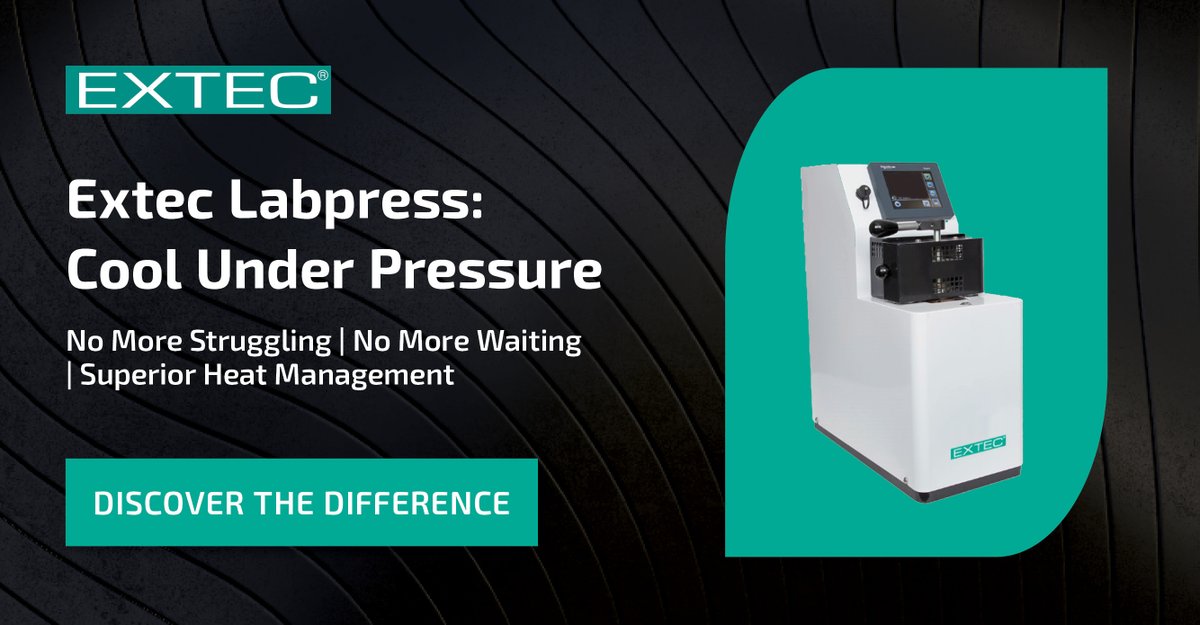 ExtecCorp's tweet image. Unlike the competition, the Extec Labpress®️ takes the heat! Frustrated with #MountingPresses that buckle under pressure? The #Extec Labpress®️ series outperforms with its innovative design and superior heat management. Experience the difference today! shorturl.at/VPumM
