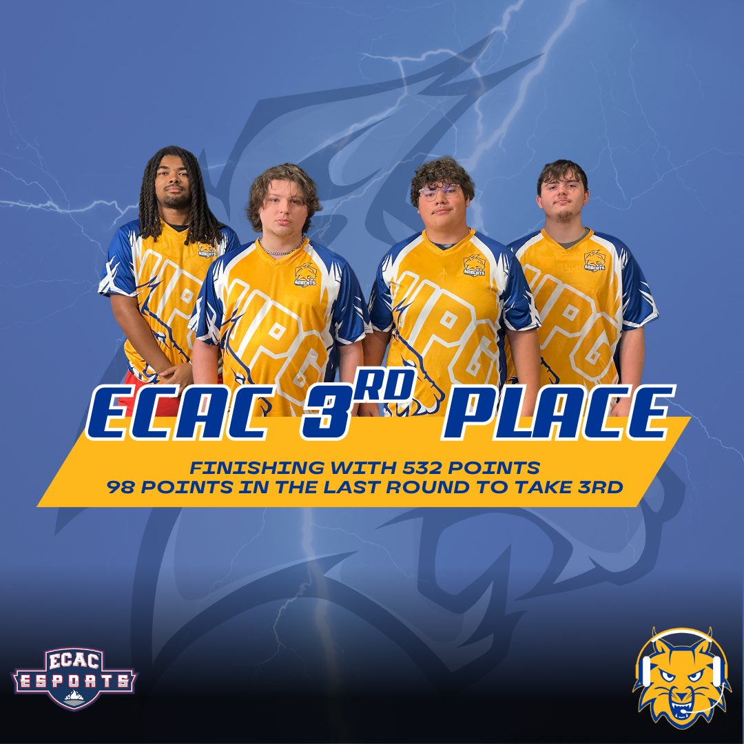 pittgbgesports's tweet photo. Congrats to our Fortnite squad! HUGE last game performance to get 98 points and secure third place in the ECAC Fortnite Trios - Builds finals!! Highest placement ever for a UPG team in our program’s history!

#upgesports #pittgreensburg #fortnite #esports https://t.co/fX4gbHHvZf