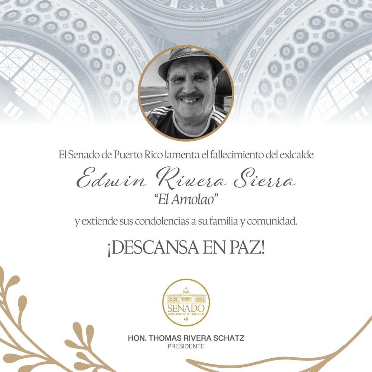 trschatz51's tweet image. Mis condolencias a los familiares y al pueblo de Cataño tras el fallecimiento del exalcalde, Edwin Rivera Sierra, “El Amolao”.

¡Descanse en Paz!