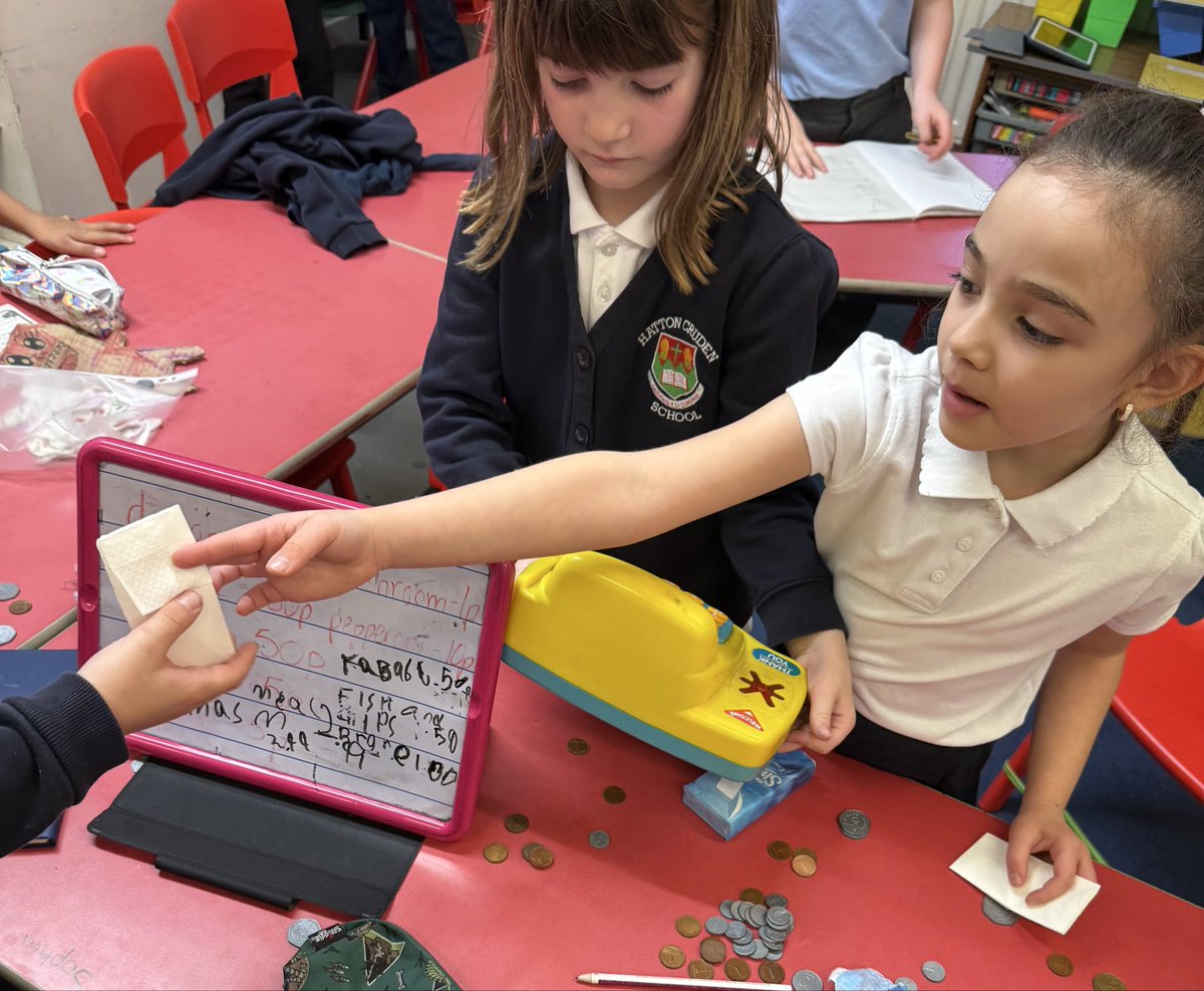 P3.4 have been learning through play this week as the pupils created their own café. From creating menus and adverts to writing receipts and adding totals, they applied their maths skills in a fun and meaningful way. Miss Reid has been served delicious meals all week long!