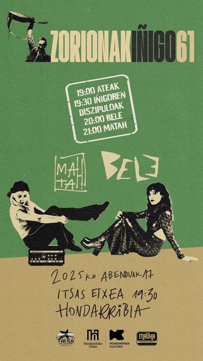 Baditugu abenduaren 17ko Iñigoren zorion festarako ordutegiak: Hondarribia - Itsas Etxea 
19:00 Ateak 
19:30 Iñigoren Diszipuloak 
20:00 BELE 
21:00 MATAH 
Sarrerak: hondarribia.eus/es/-/zorionak-…
#Iñigobetigogoanadiorikez