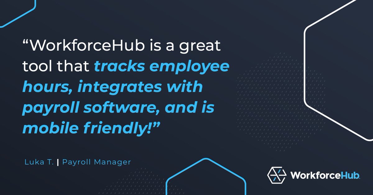 We love hearing great feedback from our customers about the WorkforceHub time and labor platform. 💙  Here's the latest review from a payroll manager who loves the efficiency of the system.

#Testimonial #WorkforceHub