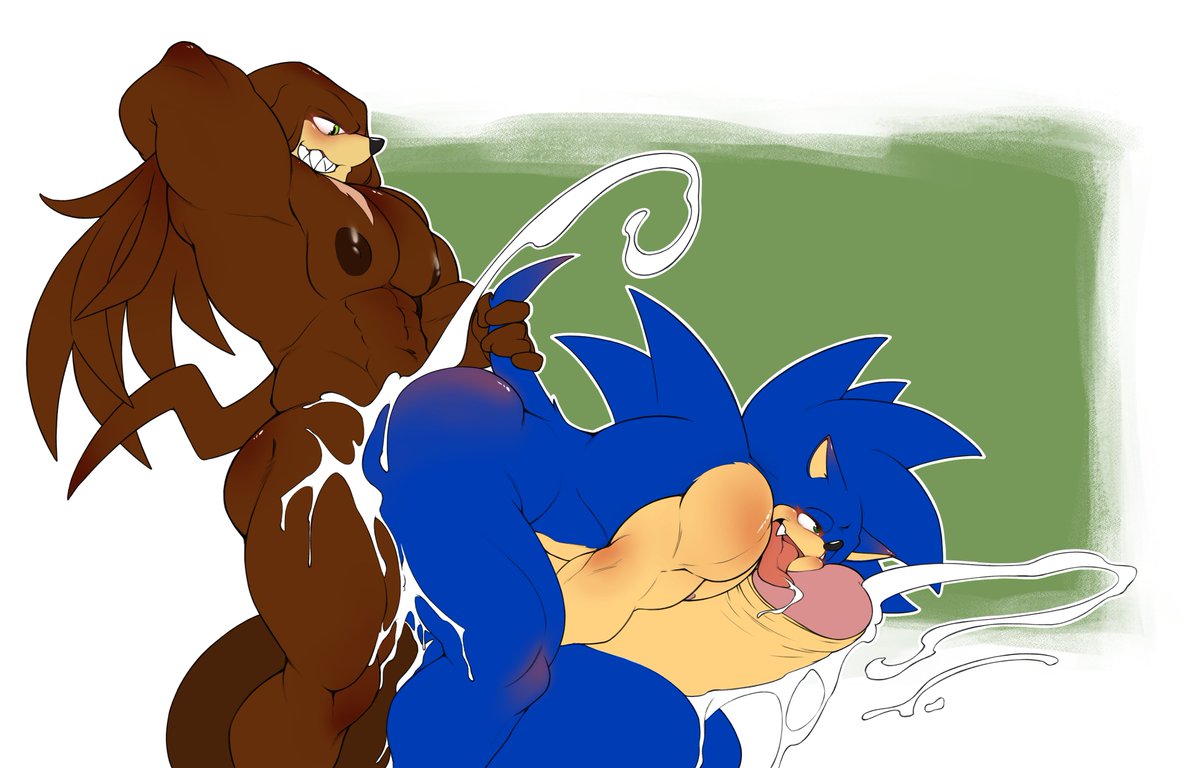 HeftyCurrents's tweet photo. Can't blame Trial for not resisting smashing Sonic's big, bubbly and fat blue rear.

Though the echidna's making sure to empty the blue blur's mind along with these cum tanks.

🎨 @tailverpop https://t.co/2Cmsy0ImWS