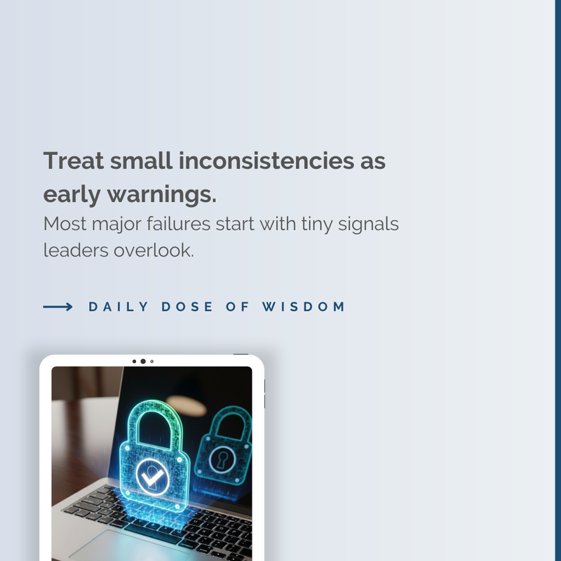 canadaciso's tweet photo. Small inconsistencies can be the first sign of bigger problems. 🔍 

Pay attention to tiny signals and catch issues early before they escalate.

#vCISO #CanadaCISO #RiskAwareCo #CyberCanada #ExecutivePresence #PublicSpeakingSkills #LeadWithHumility #LeadershipDevelopment https://t.co/V4NcjgZVf1