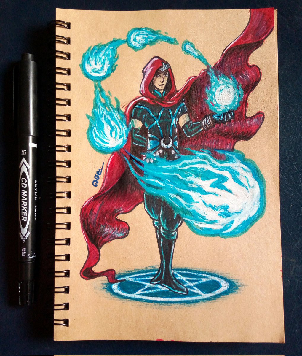 CEnekwa's tweet photo. #Wiccan is the Demiurge. The mystical balance for the elemental forces of nature. 
Art by Me.
#elementalmagic #Witch #wiccanwitchesroad @BillyKaplanUpd @WiccanReader1 https://t.co/eLMB65R63A
