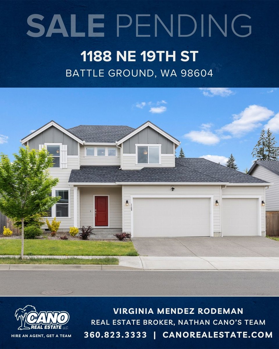 CanoRealEstate's tweet image. 📣🎊 Sale Pending! This beautiful Battle
Ground home with primary on the main is now under
contract.

#salepending #BattleGroundWA #realestate
#homeownership