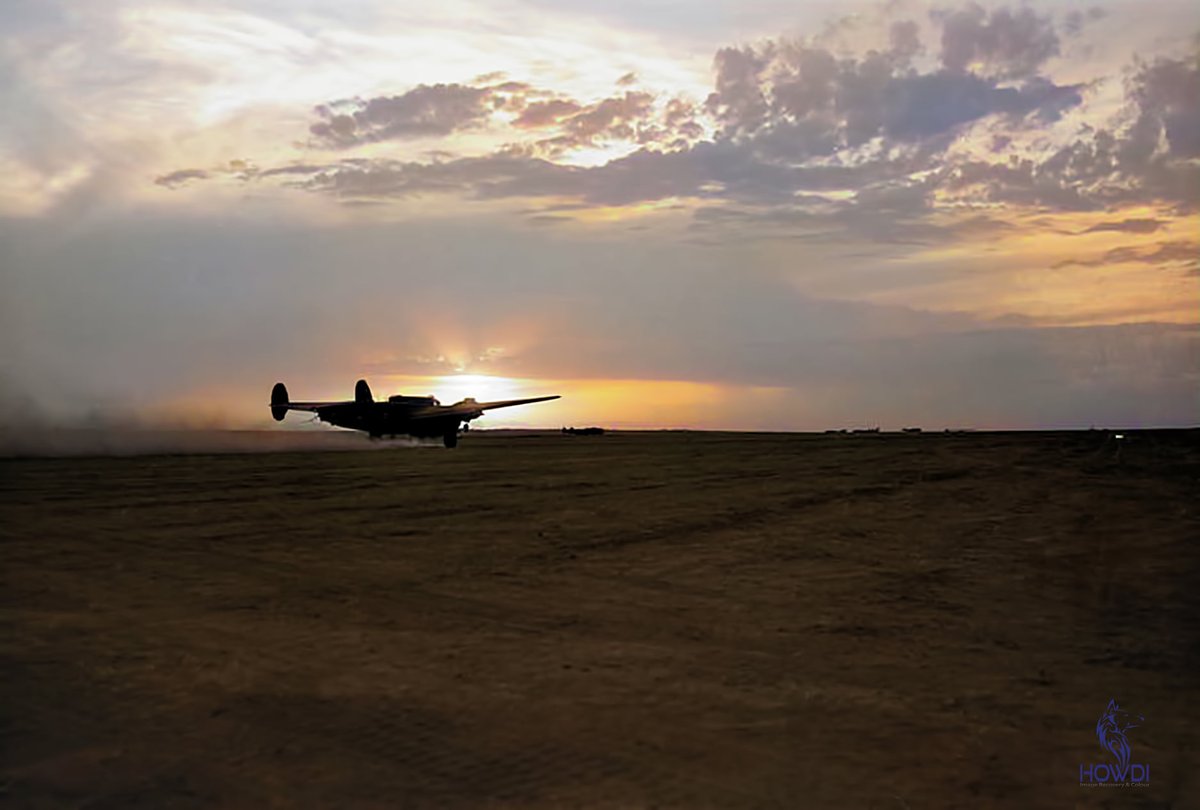 Operation HUSKY: an Armstrong Whitworth Albemarle Mark I of No. 296 Squadron RAF takes of in the evening light from Goubrine II, Tunisia, during the airborne landings on Sicily; possibly carrying a team from No. 2 Special Air Service on Operation CHESTNUT, 12th July 1943.
