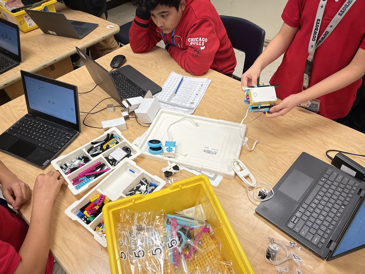 melindaallicock's tweet photo. My Robotics I students built their first intermediate robot—Driving Base 1 with LEGO SPIKE Prime! 🚗🤖
Each group now has their own kit for the rest of the year; we’re excited for challenges ahead! #LEGOEducation #MiddleSchoolSTEM #EdTech #FutureEngineer @CITGOiaOLLE @AliefCTE https://t.co/88VvVgqUVZ