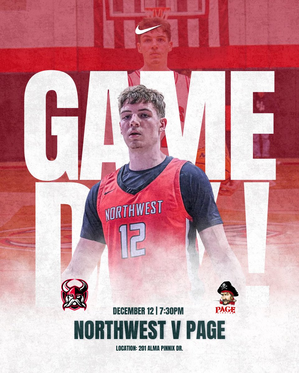 NWGHSMBBALL's tweet photo. Gameday, tonight at PAGE! 

🗓️ December 12, 2025
📍Page HS
⏰ 7:30PM

#VikingPride https://t.co/LyK9NAy02s