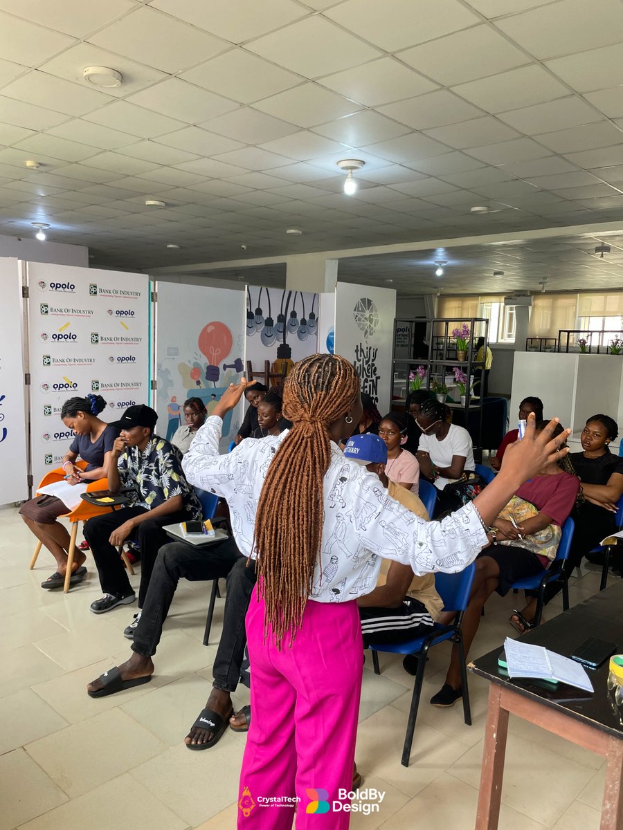 CrystalTechLtd's tweet photo. DAY 2: Growth, Practice &amp; Transformation 💫
BoldByDesign Day 2 was all about learning, confidence, &amp; bringing ideas to life. 
Huge thanks to our facilitators for making it unforgettable! 🏆
@versatilemotun @Subomiwilliams @marshalhumor @FunmiSopade @Oluwajosemaria ProsperOsakwe https://t.co/F7oRK0mEH5