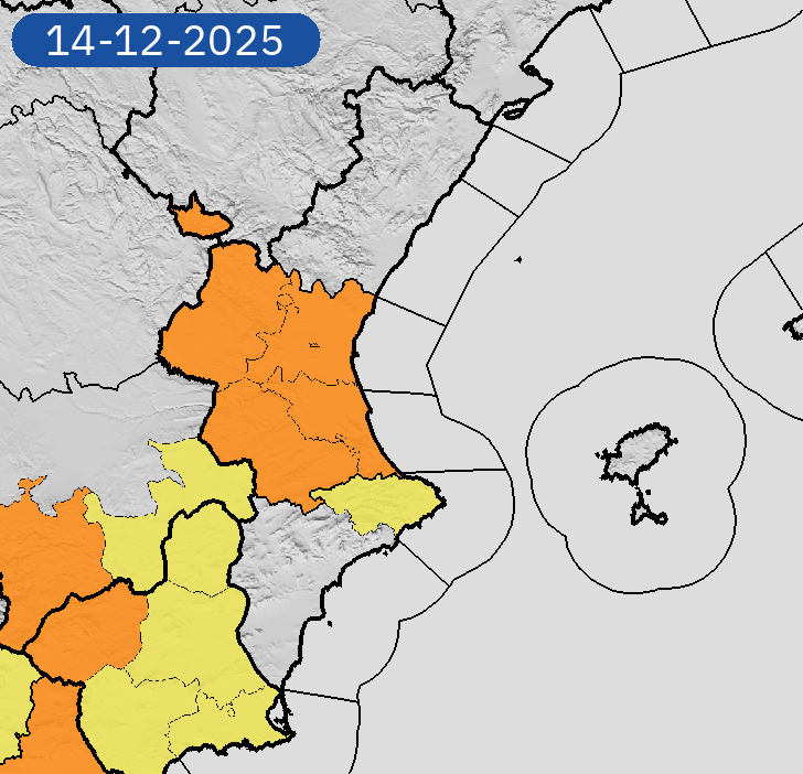 12/12 19:06 AVISOS PASADO MAÑANA | Comunitat Valenciana: lluvias y tormentas. Nivel máximo de aviso: naranja.
Actualizaciones en aemet.es/es/eltiempo/pr…