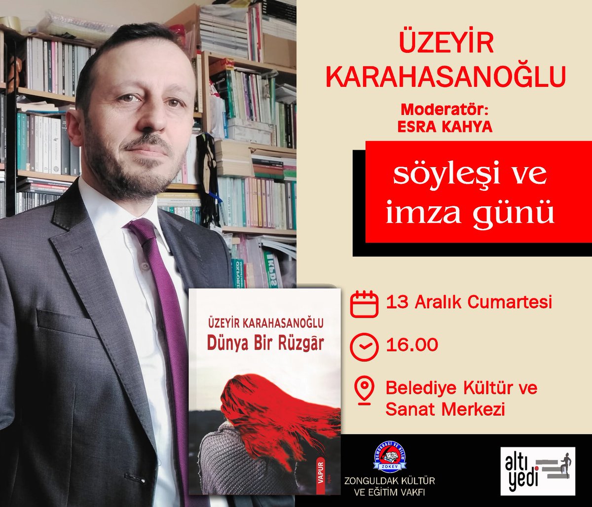 Üzeyir Karahasanoğlu, Zonguldak'ta okuruyla buluşuyor. Davetlisiniz.