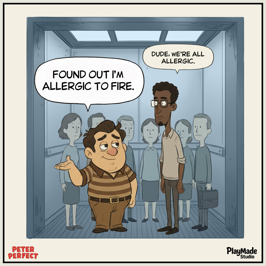 PlayMadeStudio's tweet photo. A fun way to find out who is paying attention to what you say at work. 😅🔥

#OfficeHumor #PeterPerfect #Comics #WorkLife #RelatableMoments #PlayMadeStudio #webcomic #dailycomic https://t.co/OfSBXrtOlC