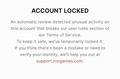 my account got *auto* locked a few months ago after i contacted riot support to remove 2FA and now they refuse to unlock it. i have literal streams from 3-4 years ago on the acc, im sorry i dont remember my first gunbuddy from 5 years ago but i can give u real proof instead like