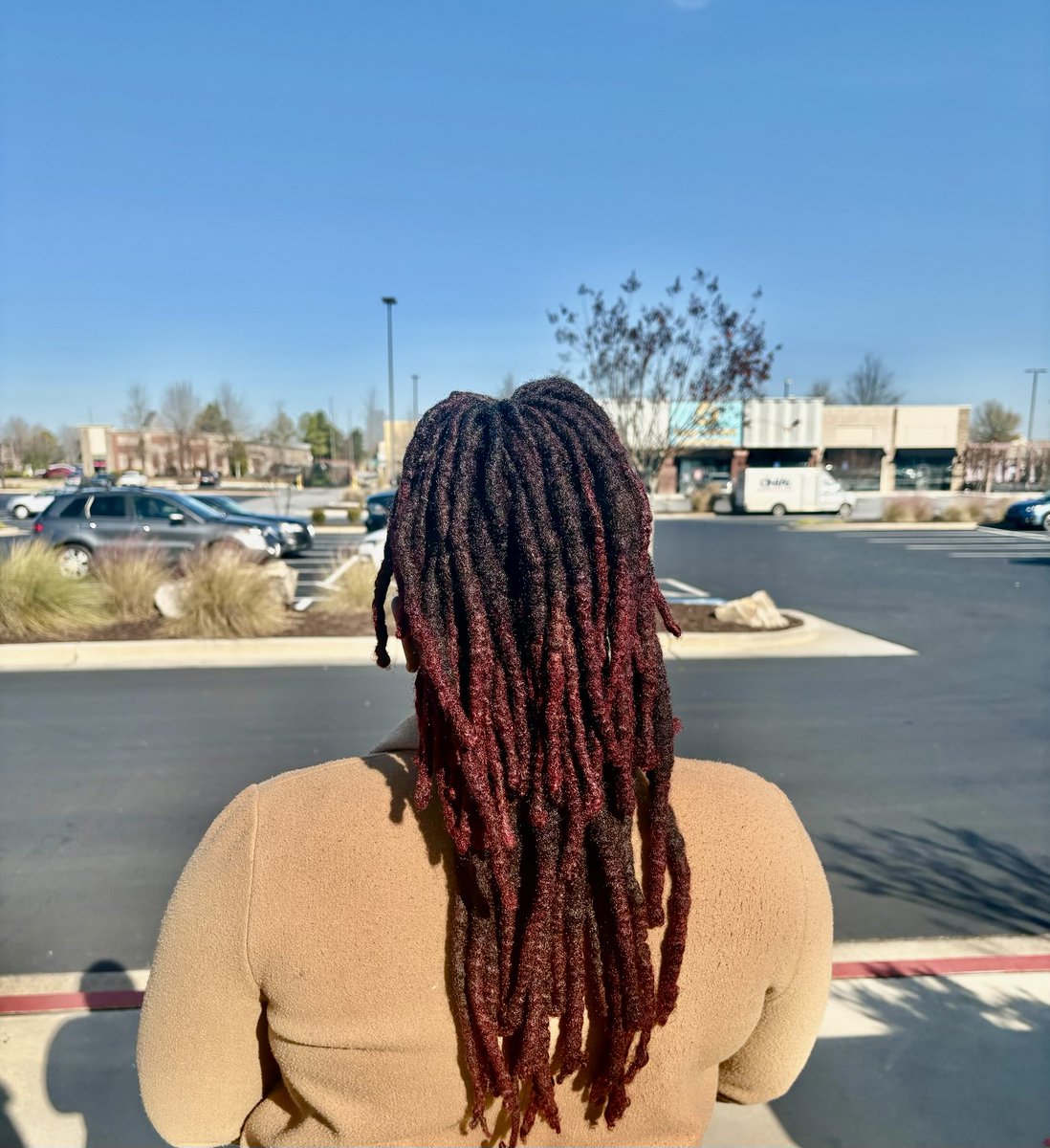 Birthday (12/10) things. Red roses and hair now. Grateful for all the celebrations so far and those planned. Year 43!