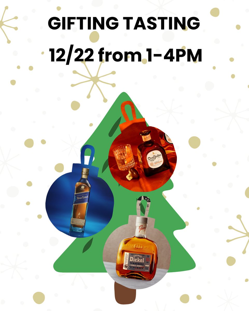 ✨Special Tasting✨
Don't miss a special tasting with bottles that are perfect for gifting on 12/22 from 1-4pm! We'll be sampling Johnnie Walker Blue, George Dickel, and Don Juilio Tequila!
📆Mon, Dec. 22, 1-4pm
📍Prestige Wine &amp; Spirits, 3410 Amelia Dr, Orchard Park, NY
