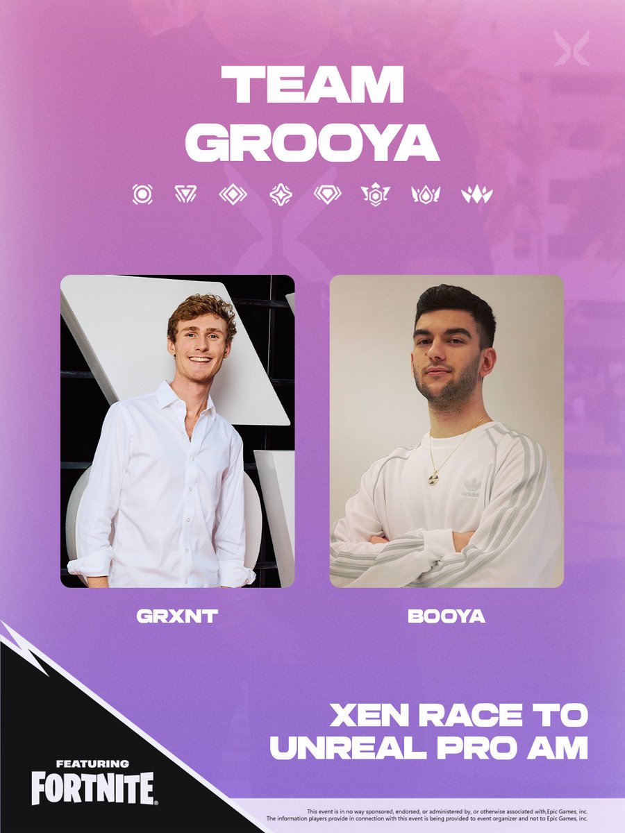 xBooyaa's tweet photo. #EpicPartner My org @XenGGs is hosting a $20,000 Race to Unreal @Fortnite Pro Am!

10 Xen Fortnite Creators x 10 Non-Fortnite Creators. 
One goal: Hit Unreal Rank

My duo @RealGrxnt and I are competing this Saturday, 12/13 at 12 PM EST.

The stream does not end until we hit Unreal.
See you there!