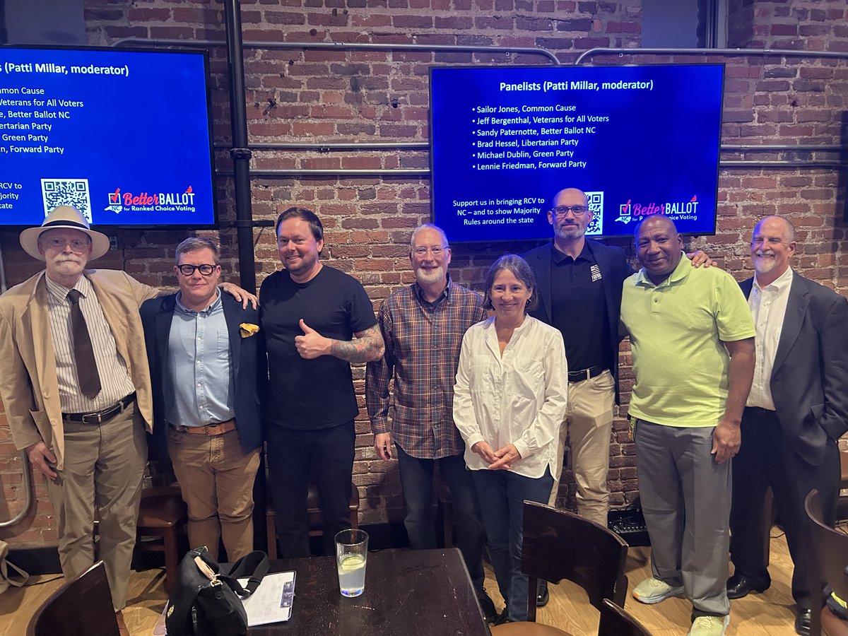 BetterBallotNC's tweet photo. We had a great time last month at our screening of #MajorityRules and following panel discussion!
Don't miss out on our next event. Check out our calendar to see what we have going on: https://t.co/icBCAvaL0Z https://t.co/RUWEG08kU3
