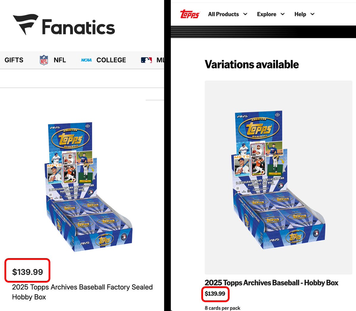 0% mark up on Archives from FanaticsSee it is possible