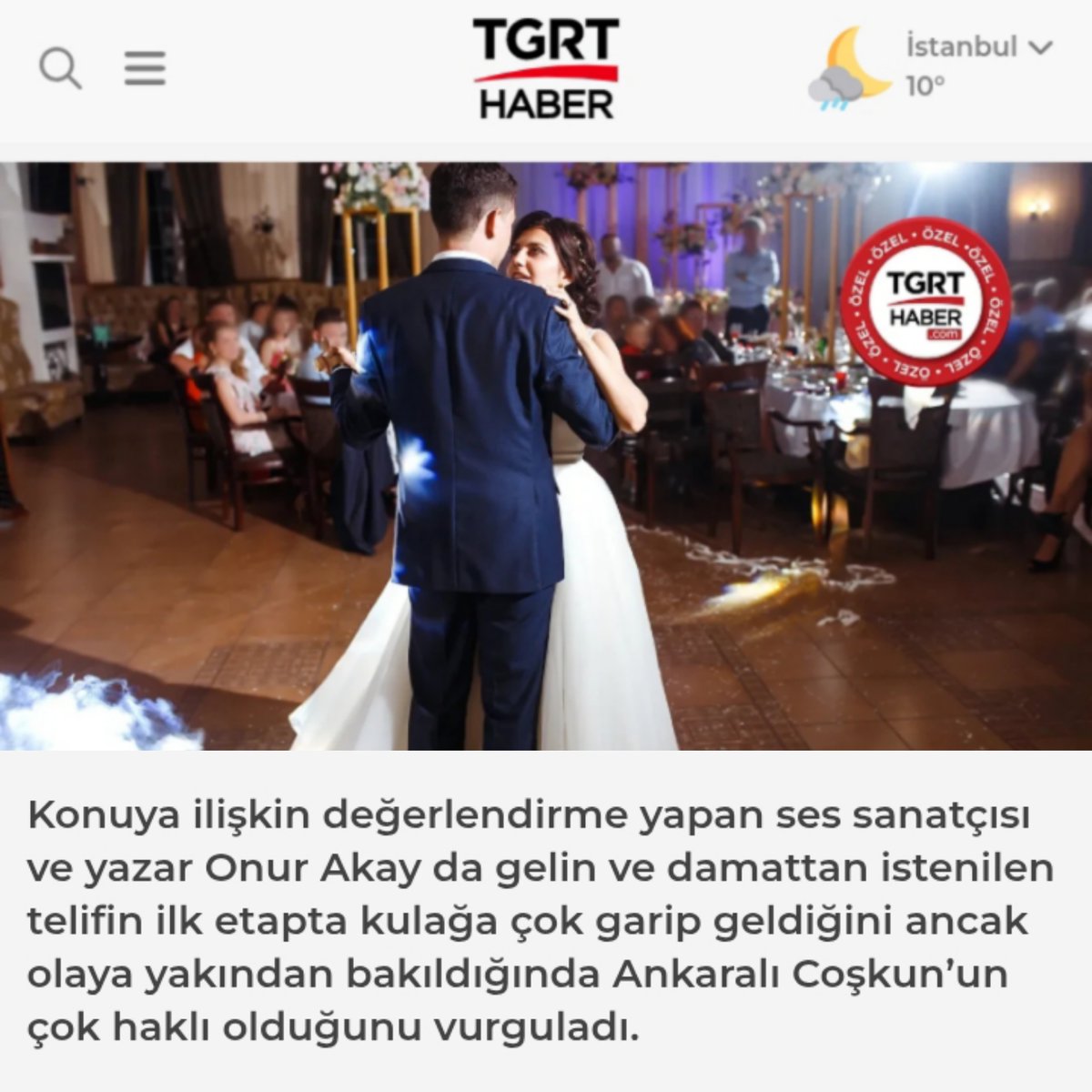 sanatcep's tweet photo. Düğününde şarkı söyleyen çiftten telif istenmişti! Son günlerde medyada geniş yer bulan bu konu ile ilgili, MESAM Başkanı Recep Ergül ve Ünlü ses sanatçısı ve yazar Onur Akay konu ile ilgili TGRT Haber'e konuştu.
https://t.co/w2y8iBhDuT
#OnurAkay #TGRTHaber #MESAM #RecepErgül https://t.co/thZn2W2axH