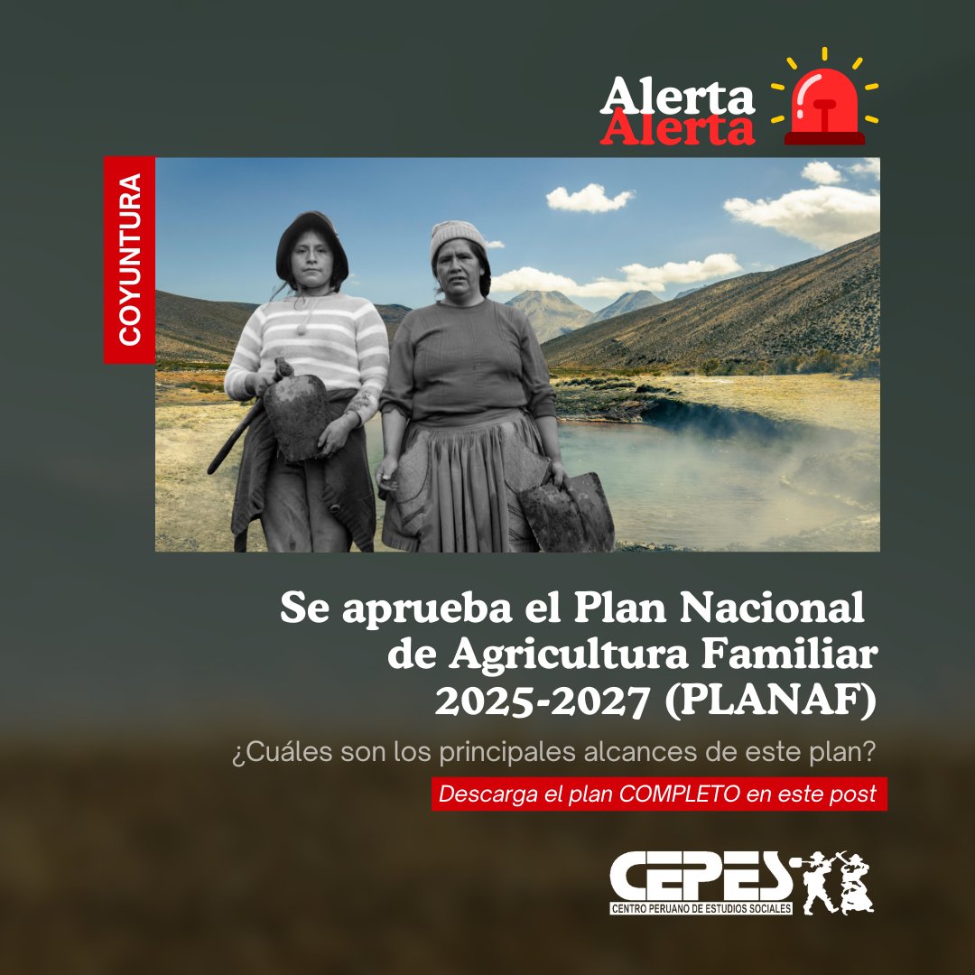 🟠 🚨¿Qué hará el MIDAGRI los siguientes dos años por la agricultura familiar? 👉 bit.ly/44Sqcnu
Según su resolución ministerial, 𝗽𝗼𝗿 𝟭𝟱 𝗱𝗶𝗮𝘀 se recibirán opiniones de entidades públicas,  privadas o de la ciudadanía. #PLANAF2025A2027

🚩Plazo: 16DIC.