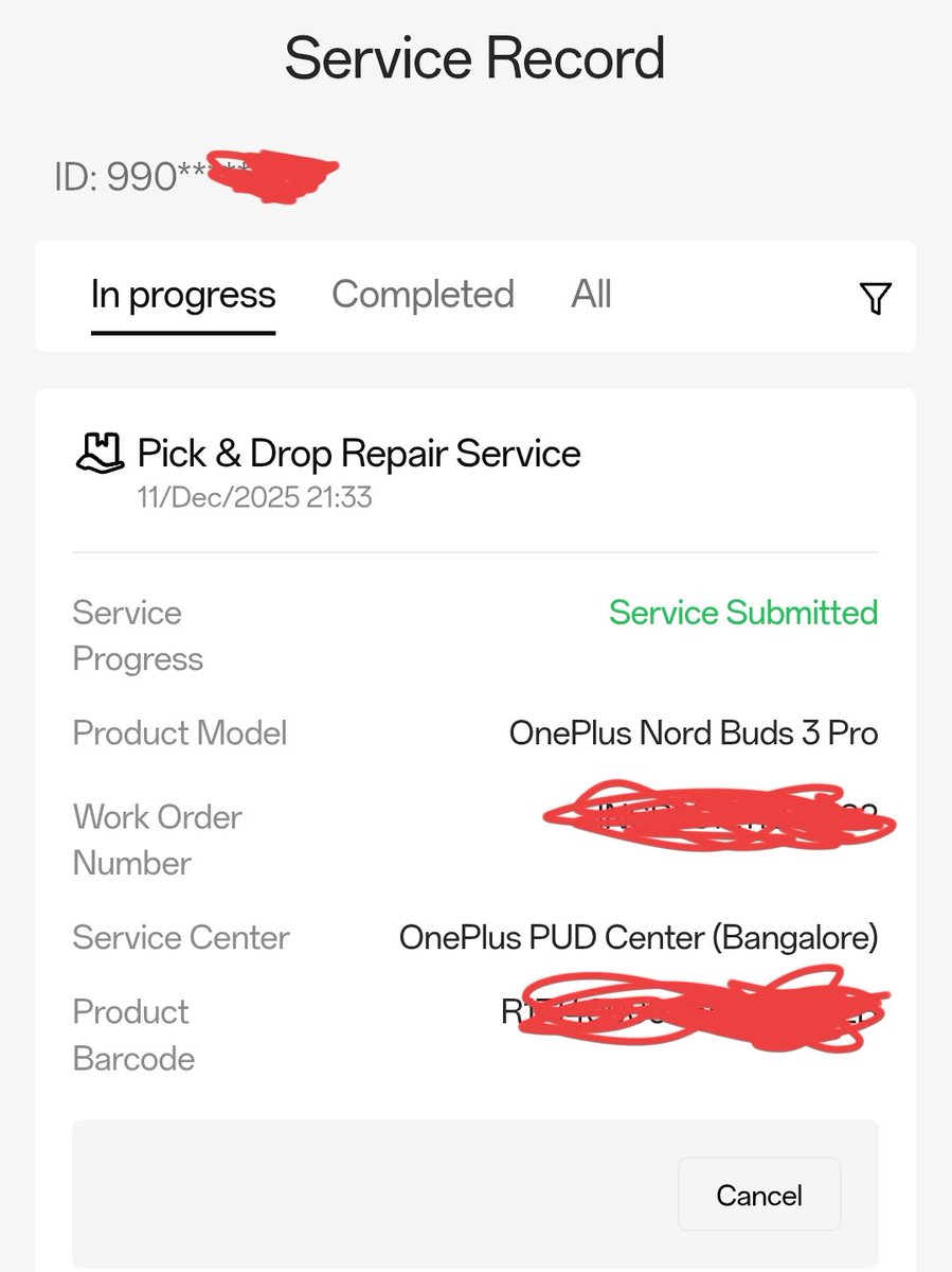 ankit1175's tweet photo. Hi @OnePlus_IN @OnePlus_Support 
I have requested Pickup and drop service for my Nord buds 3 pro
Kindly complete the process asap https://t.co/zeUZogUOt2