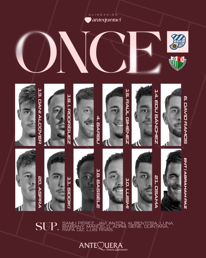 📋 ¡Nuestro once para medirnos al <a href="/CEEuropa/">Club Esportiu Europa</a>!

#EuropaAntequera