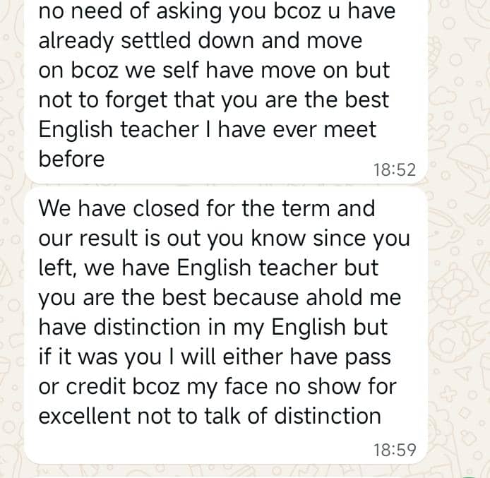 Everdoch's tweet image. My former student sent me this message today. I've been thinking about it. Students actually know their ability even though they moan on about their scores.