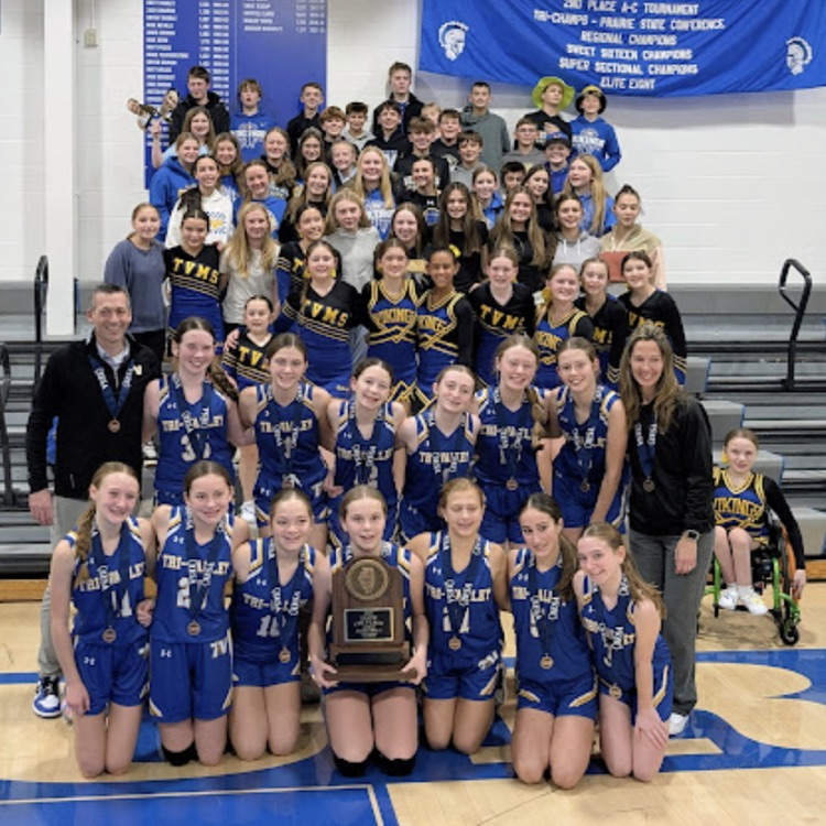 4th in Sate!!! Congratulations to our 7th grade girls basketball team on finishing 4th at the IESA 7 3A State Basketball Tournament. GO VIKINGS!