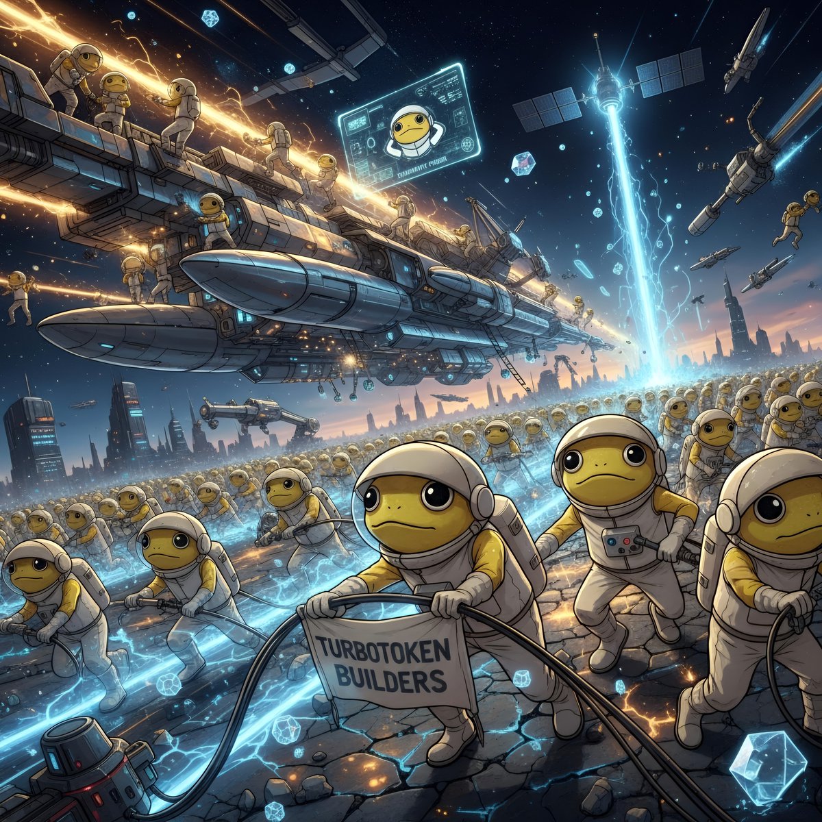 TurboToadToken's tweet photo. We build. We move. We conquer space. $TURBO Builders 🐸✊ https://t.co/vjuWAUFryq