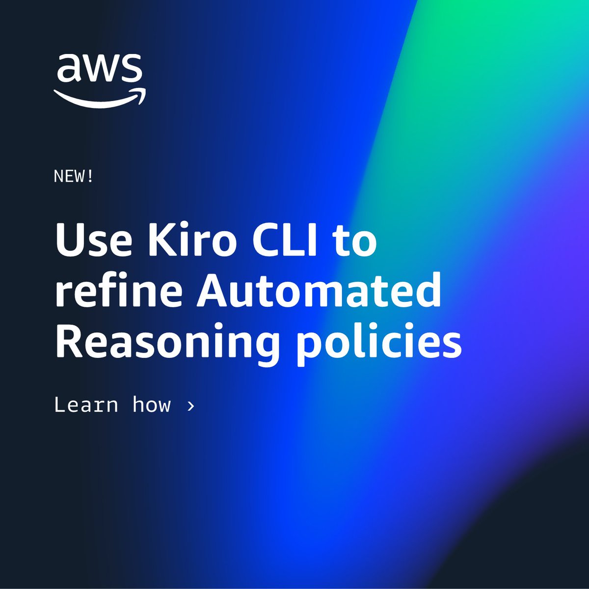Speed up Automated Reasoning policy validation with conversational refinement ⚡👻🔍

Use Kiro CLI to ask questions about your policies, understand behavior &amp; address issues. #AWS #AmazonBedrock #generativeAI <a href="/kirodotdev/">Kiro</a> 

👉 go.aws/4aetXan