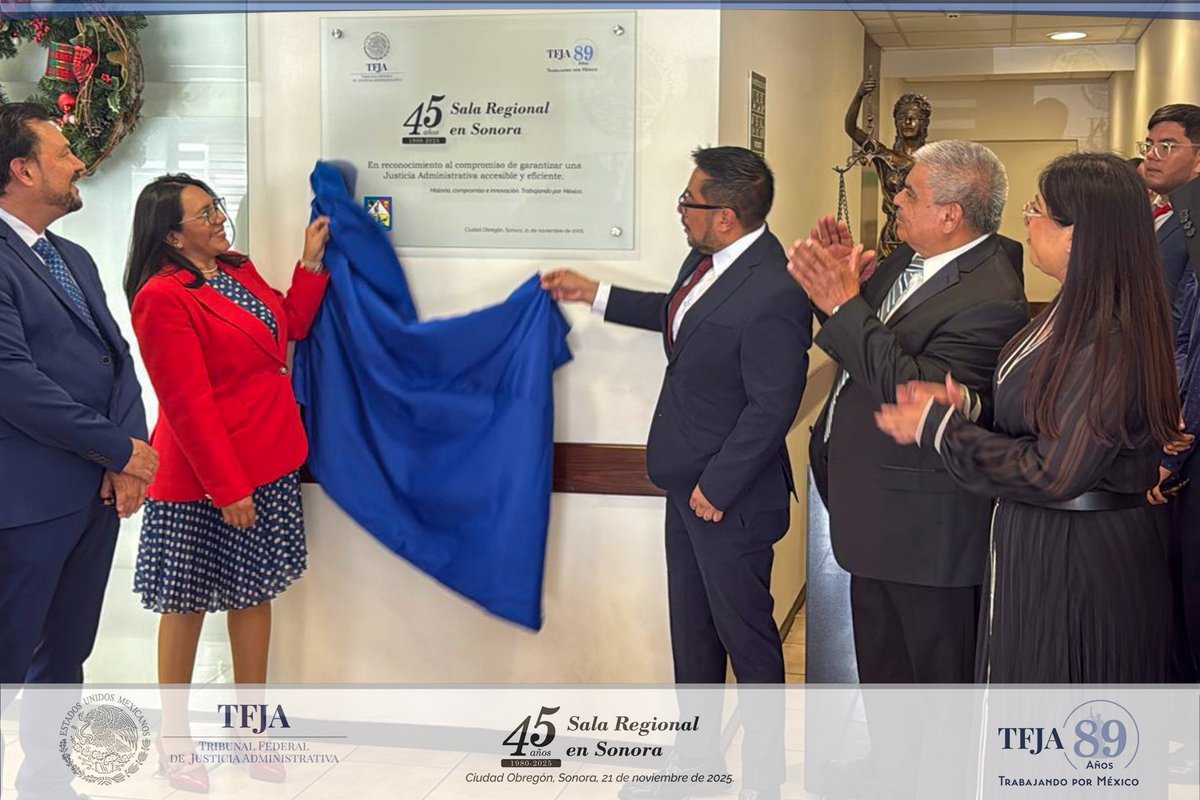 TFJAMexico's tweet photo. Para finalizar, las autoridades develaron la placa conmemorativa de la Sala Regional. https://t.co/KMqFJHw1Qx