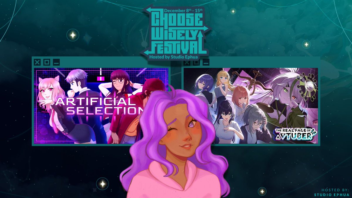 💜 going live at noon-thirty pst~
📖 we are playing 2 #choosewiselyfestival games todayyy
🧩 artificial selection (<a href="/KigyoDev/">kigyo 🦋 MOVED</a>) and
🫨 the real face of a vtuber (<a href="/liliengames/">リリエンゲーム</a>)
💗 tysm to <a href="/EphuaHQ/">Studio Ephua 🦋 Wishlist In Ashes</a> for hosting
👋 see you in 2 hours!
🧋 twitch.tv/mokaboba