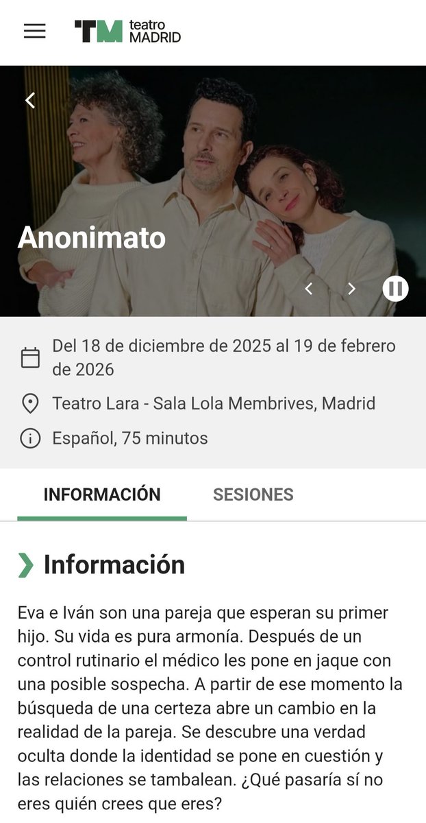 ¡Entradas disponibles para la 2a temporada de ANONIMATO en <a href="/teatrolara/">Teatro Lara</a>! 🎭 ¿Te apuntas? Una comedia-dramática sobre la identidad. 

🎟️ teatrolara.com/programacion/a…

Aún estáis a tiempo... 🍀

#Teatro #Madrid #Navidad <a href="/TeatroMAD/">Teatro Madrid</a>